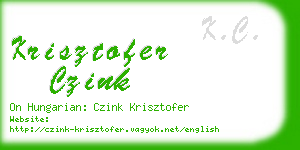 krisztofer czink business card